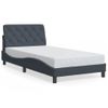 Cama Individual | Cama Para Adultos | Estructura Cama Con Luces Led Terciopelo Gris Oscuro 100x200 Cm Cfw25761