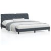 Cama Matrimonial | Cama Para Adultos | Estructura Cama Con Luces Led Terciopelo Gris Oscuro 180x200 Cm Cfw64177