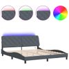 Cama Matrimonial | Cama Para Adultos | Estructura Cama Con Luces Led Terciopelo Gris Oscuro 180x200 Cm Cfw64177