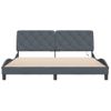 Cama Matrimonial | Cama Para Adultos | Estructura Cama Con Luces Led Terciopelo Gris Oscuro 180x200 Cm Cfw64177