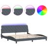 Cama Matrimonial | Cama Para Adultos | Estructura Cama Con Luces Led Terciopelo Gris Oscuro 200x200 Cm Cfw11577