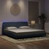 Cama Matrimonial | Cama Para Adultos | Estructura Cama Con Luces Led Terciopelo Gris Oscuro 200x200 Cm Cfw11577