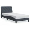 Cama Individual | Cama Para Adultos | Estructura Cama Con Luces Led Terciopelo Gris Oscuro 90x190 Cm Cfw64397