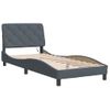 Cama Individual | Cama Para Adultos | Estructura Cama Con Luces Led Terciopelo Gris Oscuro 90x190 Cm Cfw64397