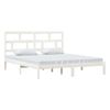 Cama Matrimonial | Cama Para Adultos | Estructura De Cama De Madera Maciza Blanca 180x200 Cm Cfw583276