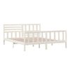 Cama Matrimonial | Cama Para Adultos | Estructura De Cama Madera Maciza Blanca 180x200 Cm Cfw204374