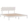 Cama Matrimonial | Cama Para Adultos | Estructura De Cama Madera Maciza Blanca Super King 180x200 Cm Cfw680845