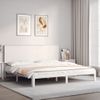 Cama Matrimonial | Cama Para Adultos | Estructura Cama De Matrimonio Con Cabecero Madera Maciza Blanco Cfw279710