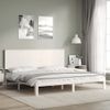 Cama Matrimonial | Cama Para Adultos | Estructura Cama De Matrimonio Con Cabecero Madera Maciza Blanco Cfw279710