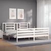 Cama Matrimonial | Cama Para Adultos | Estructura Cama De Matrimonio Con Cabecero Madera Maciza Blanco Cfw908769