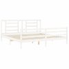 Cama Matrimonial | Cama Para Adultos | Estructura Cama De Matrimonio Con Cabecero Madera Maciza Blanco Cfw908769