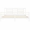 Cama Matrimonial | Cama Para Adultos | Estructura Cama De Matrimonio Con Cabecero Madera Maciza Blanco Cfw908769