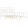 Cama Matrimonial | Cama Para Adultos | Estructura Cama De Matrimonio Con Cabecero Madera Maciza Blanco Cfw231241