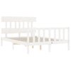 Cama Matrimonial | Cama Para Adultos | Estructura Cama De Matrimonio Con Cabecero Madera Maciza Blanco Cfw884422