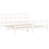 Cama Matrimonial | Cama Para Adultos | Estructura Cama De Matrimonio Con Cabecero Madera Maciza Blanco Cfw277065