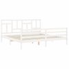 Cama Matrimonial | Cama Para Adultos | Estructura Cama De Matrimonio Con Cabecero Madera Maciza Blanco Cfw561940