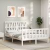 Cama Matrimonial | Cama Para Adultos | Estructura Cama De Matrimonio Con Cabecero Madera Maciza Blanco Cfw153066