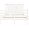 Cama Matrimonial | Cama Para Adultos | Estructura Cama De Matrimonio Con Cabecero Madera Maciza Blanco Cfw395000