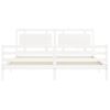 Cama Matrimonial | Cama Para Adultos | Estructura Cama De Matrimonio Con Cabecero Madera Maciza Blanco Cfw911170