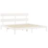 Cama Matrimonial | Cama Para Adultos | Estructura Cama De Matrimonio Con Cabecero Madera Maciza Blanco Cfw423662