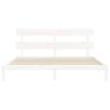 Cama Matrimonial | Cama Para Adultos | Estructura Cama De Matrimonio Con Cabecero Madera Maciza Blanco Cfw423662