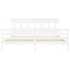 Cama Matrimonial | Cama Para Adultos | Estructura Cama De Matrimonio Con Cabecero Madera Maciza Blanco Cfw978062