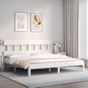 Cama Matrimonial | Cama Para Adultos | Estructura Cama De Matrimonio Con Cabecero Madera Maciza Blanco Cfw973295