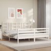 Cama Matrimonial | Cama Para Adultos | Estructura Cama De Matrimonio Con Cabecero Madera Maciza Blanco Cfw173330