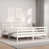 Cama Matrimonial | Cama Para Adultos | Estructura Cama De Matrimonio Con Cabecero Madera Maciza Blanco Cfw173330