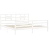 Cama Matrimonial | Cama Para Adultos | Estructura Cama De Matrimonio Con Cabecero Madera Maciza Blanco Cfw624907