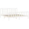 Cama Matrimonial | Cama Para Adultos | Estructura Cama De Matrimonio Con Cabecero Madera Maciza Blanco Cfw308727