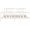 Cama Matrimonial | Cama Para Adultos | Estructura Cama De Matrimonio Con Cabecero Madera Maciza Blanco Cfw308727