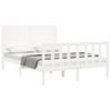 Cama Matrimonial | Cama Para Adultos | Estructura Cama De Matrimonio Con Cabecero Madera Maciza Blanco Cfw971137