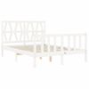 Cama Matrimonial | Cama Para Adultos | Estructura Cama De Matrimonio Con Cabecero Madera Maciza Blanco Cfw964306