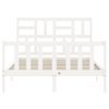 Cama Matrimonial | Cama Para Adultos | Estructura Cama De Matrimonio Con Cabecero Madera Maciza Blanco Cfw596728