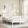 Cama Matrimonial | Cama Para Adultos | Estructura Cama De Matrimonio Con Cabecero Madera Maciza Blanco Cfw297621