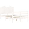 Cama Matrimonial | Cama Para Adultos | Estructura Cama De Matrimonio Con Cabecero Madera Maciza Blanco Cfw181928