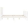 Cama Matrimonial | Cama Para Adultos | Estructura Cama De Matrimonio Con Cabecero Madera Maciza Blanco Cfw654101