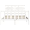 Cama Matrimonial | Cama Para Adultos | Estructura Cama De Matrimonio Con Cabecero Madera Maciza Blanco Cfw831475