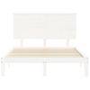 Cama Matrimonial | Cama Para Adultos | Estructura Cama De Matrimonio Con Cabecero Madera Maciza Blanco Cfw230950