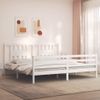 Cama Matrimonial | Cama Para Adultos | Estructura Cama De Matrimonio Con Cabecero Madera Maciza Blanco Cfw685367