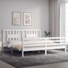 Cama Matrimonial | Cama Para Adultos | Estructura Cama De Matrimonio Con Cabecero Madera Maciza Blanco Cfw685367