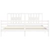 Cama Matrimonial | Cama Para Adultos | Estructura Cama De Matrimonio Con Cabecero Madera Maciza Blanco Cfw685367