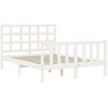 Cama Matrimonial | Cama Para Adultos | Estructura Cama De Matrimonio Con Cabecero Madera Maciza Blanco Cfw664830