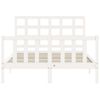 Cama Matrimonial | Cama Para Adultos | Estructura Cama De Matrimonio Con Cabecero Madera Maciza Blanco Cfw664830