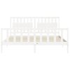 Cama Matrimonial | Cama Para Adultos | Estructura Cama De Matrimonio Con Cabecero Madera Maciza Blanco Cfw148566