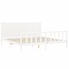 Cama Matrimonial | Cama Para Adultos | Estructura Cama De Matrimonio Con Cabecero Madera Maciza Blanco Cfw177502