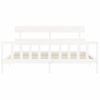 Cama Matrimonial | Cama Para Adultos | Estructura Cama De Matrimonio Con Cabecero Madera Maciza Blanco Cfw325077