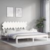 Cama Matrimonial | Cama Para Adultos | Estructura Cama De Matrimonio Con Cabecero Madera Maciza Blanco Cfw355030