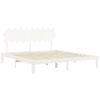 Cama Matrimonial | Cama Para Adultos | Estructura Cama De Matrimonio Con Cabecero Madera Maciza Blanco Cfw355030